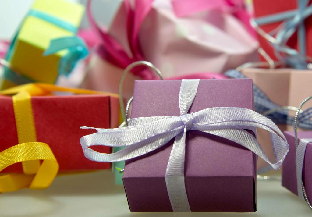 Birthday celebration gift box with colorful items
